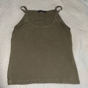 Brandy olive green cropped tank top